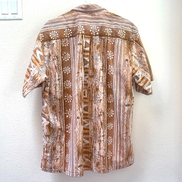 Cooke Street Honolulu Vintage Cream Button Down Beach Hawaiian Shirt, Size Large - Picture 5 of 12